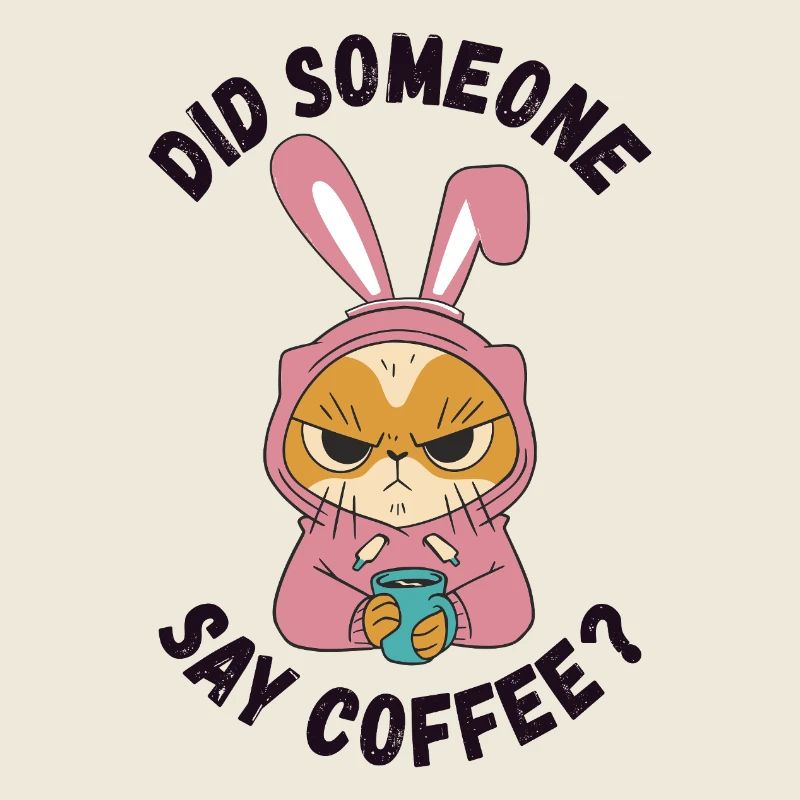 Quelqu’un a dit café ? Chat aux oreilles de lapin