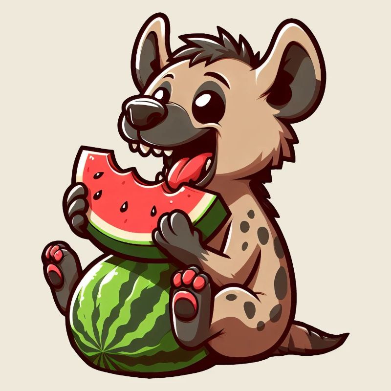 Hyäne mit Wassermelone Sommerfrucht