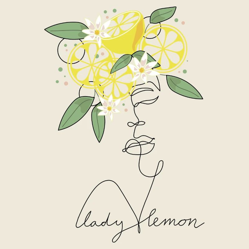 Lady lemon Lineart Design