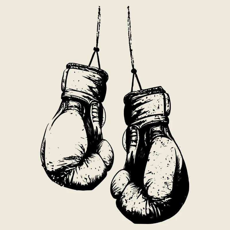Hängende Boxhandschuhe schwarz