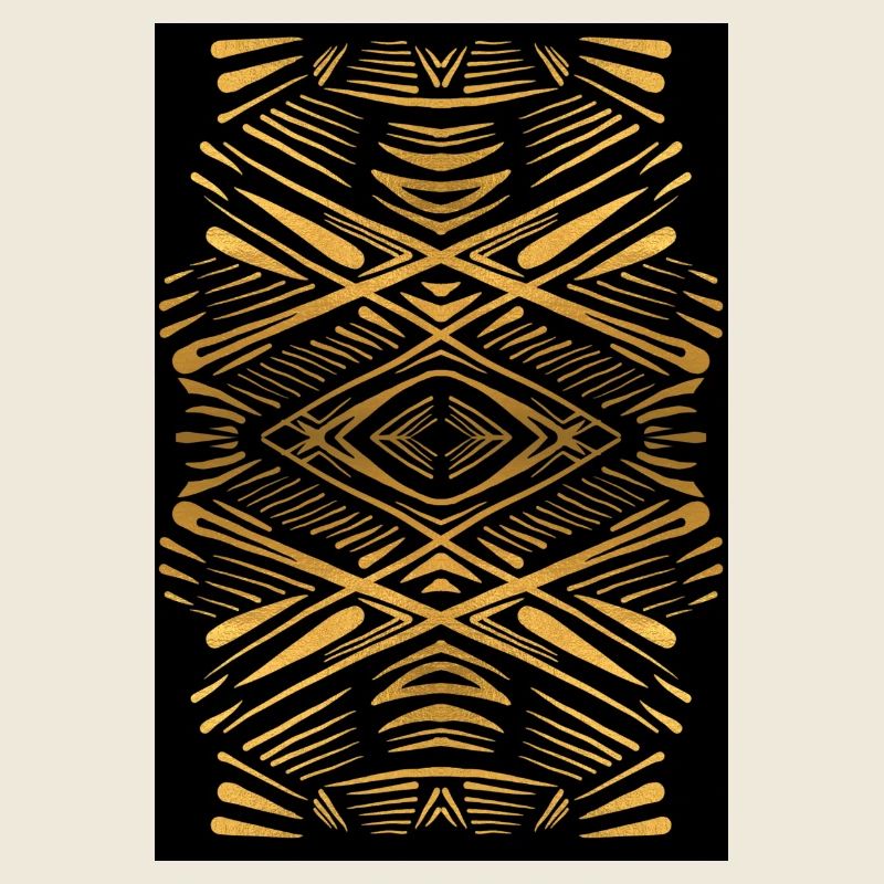 Ethnic gold pattern on black