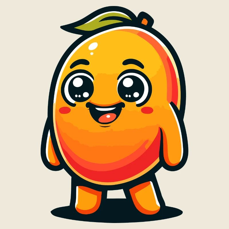 A playful cartoon style mango