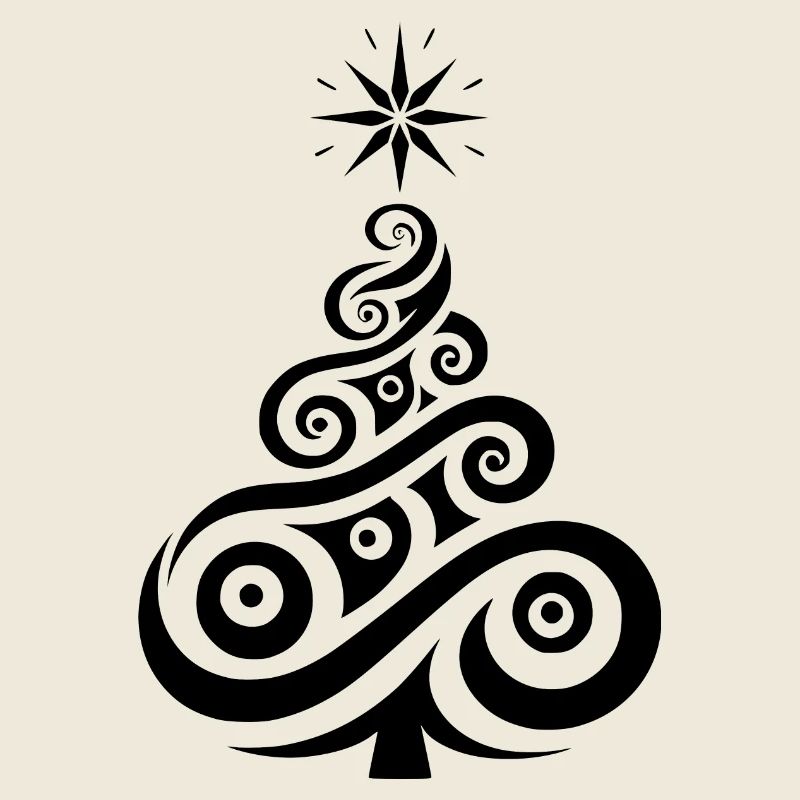 Stylish abstract Christmas tree with star