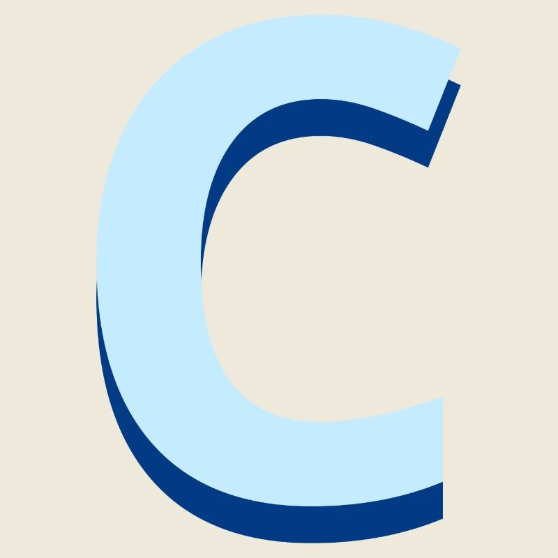 Letter c blue pop and modern