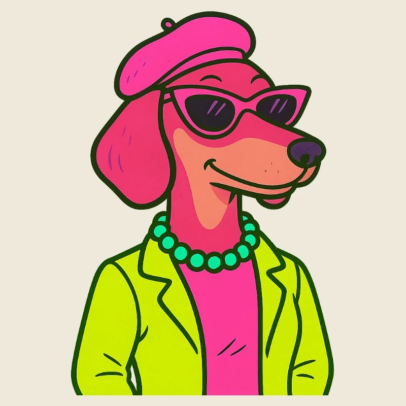 Neon Dackel Dame