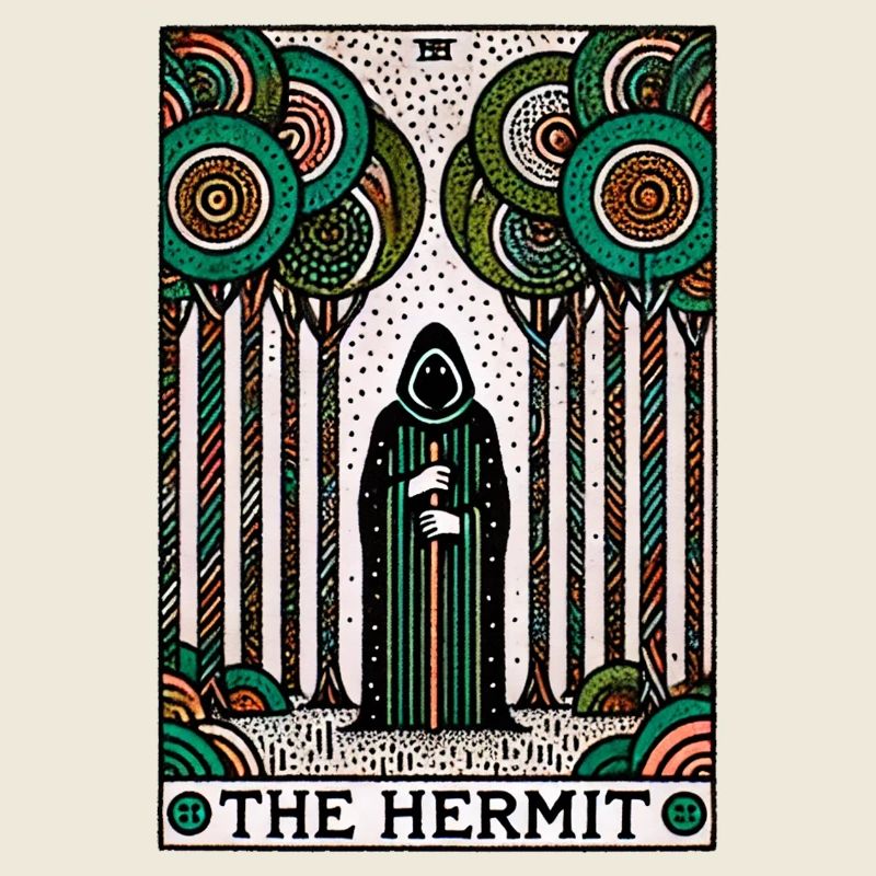 The Hermit Tarot Card Illustration