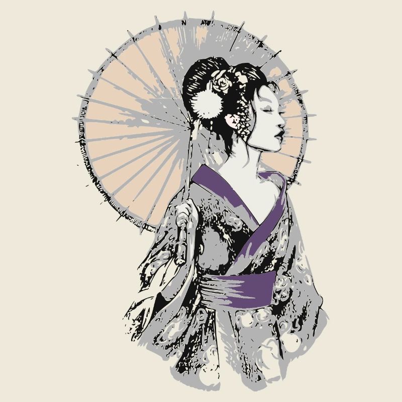 Geisha Elegance mit Sonnenschirm