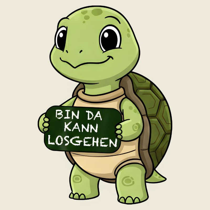 Süße Schildkröte mit lustigem Startspruch