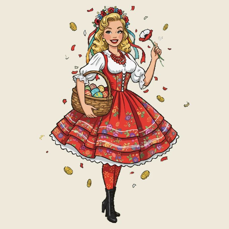 Traditionelle polnische Folklore-Tracht