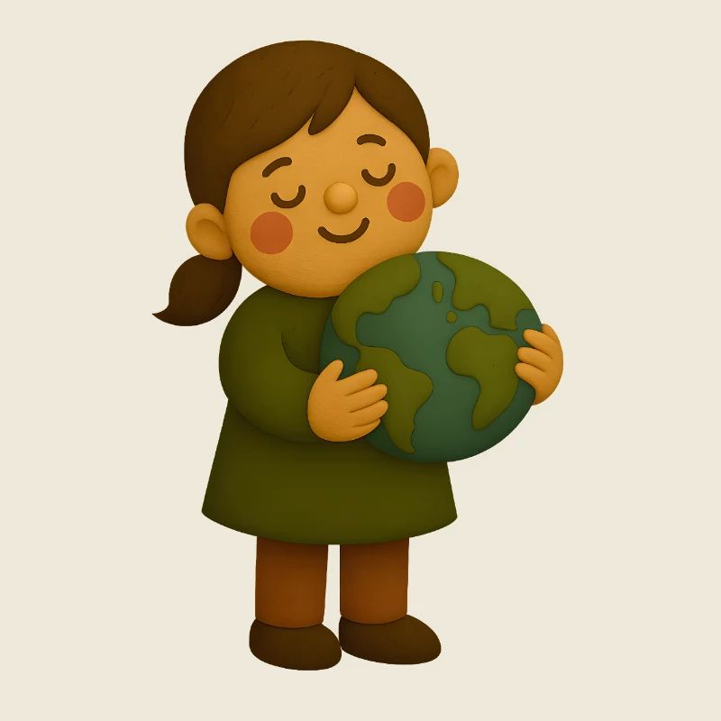 Petit écologiste avec le globe