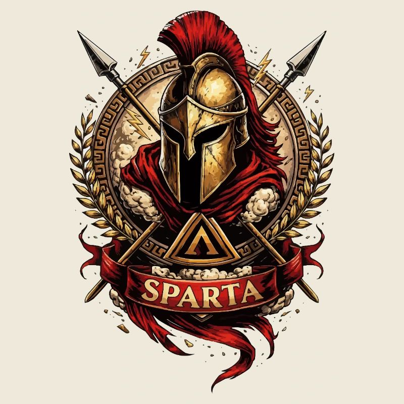 Sparta Helmet Warrior Motif