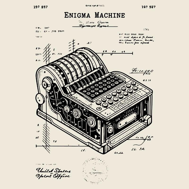 Brevet de plan de machine Enigma