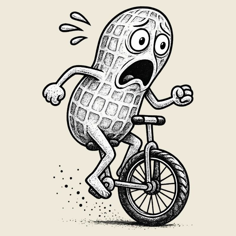Panic Peanut on a Bike