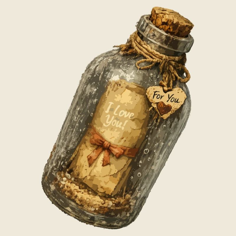 Vintage message in a bottle