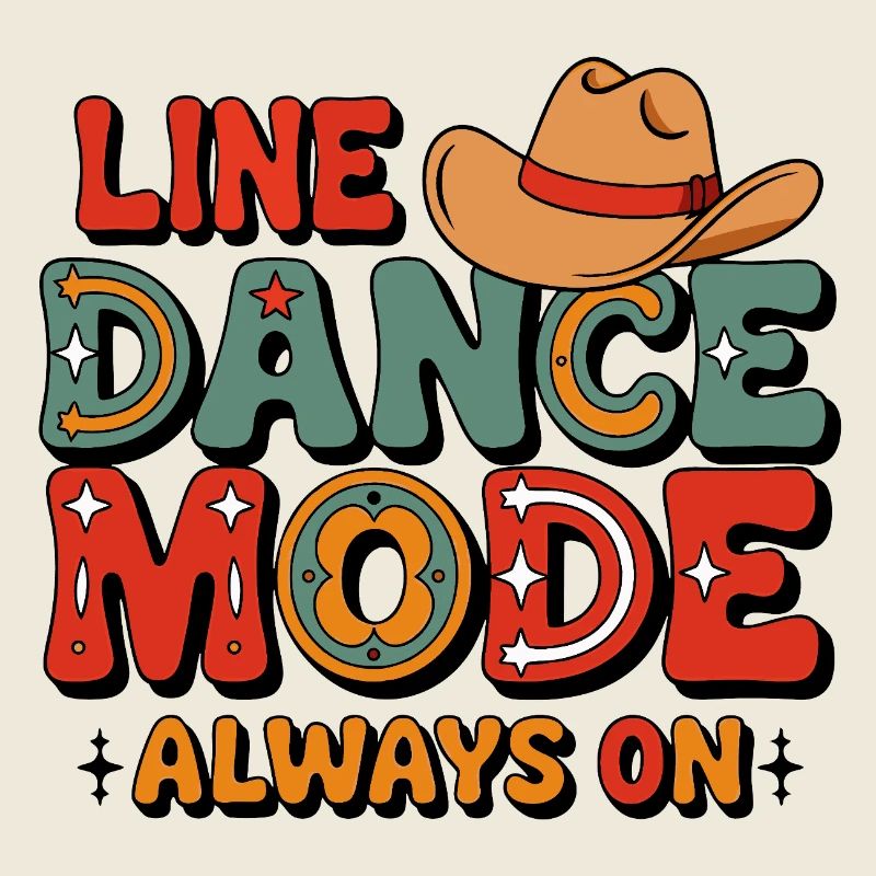 Immer im Line Dance Modus buntes LInedance Design