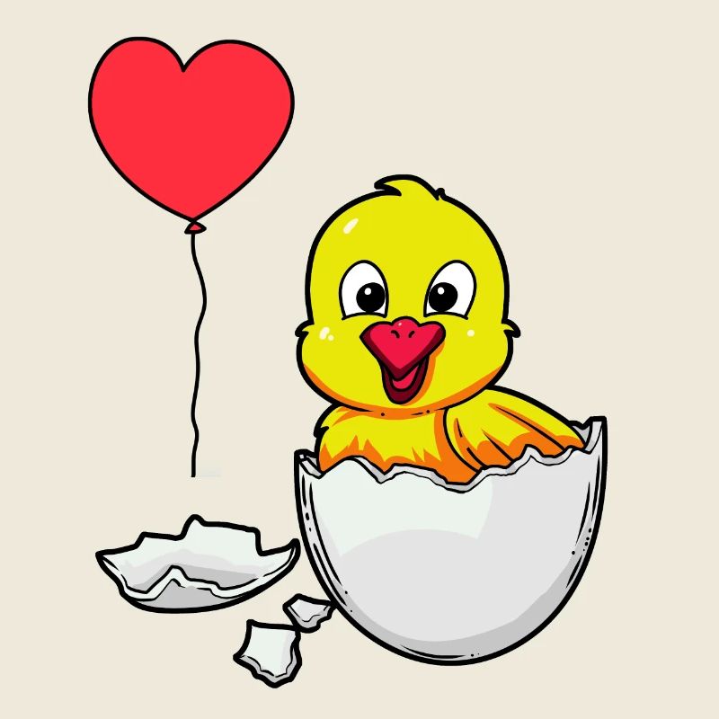 Eggshell Chick Easter Birth Baby Children Egg