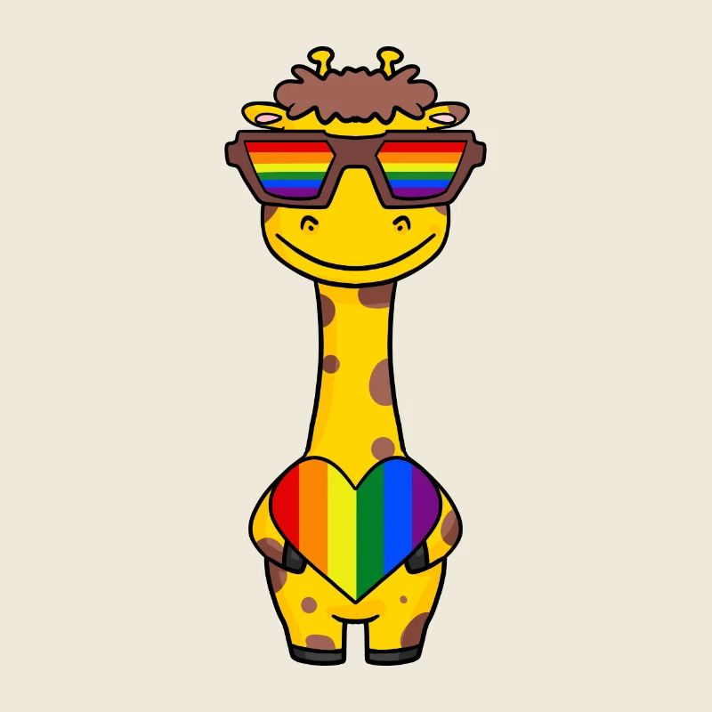 Giraffe Rainbow Colors