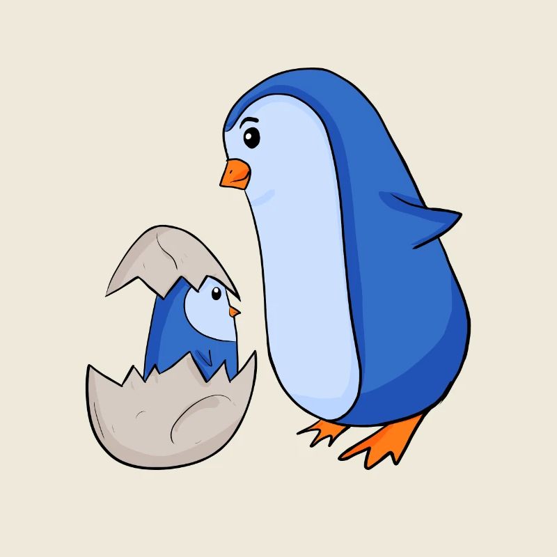 Pingouin avec Bébé Pingouin