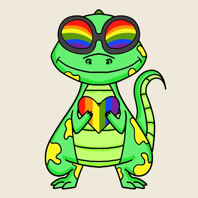 LGBT Tier Dinosaurier Regenbogen Herz