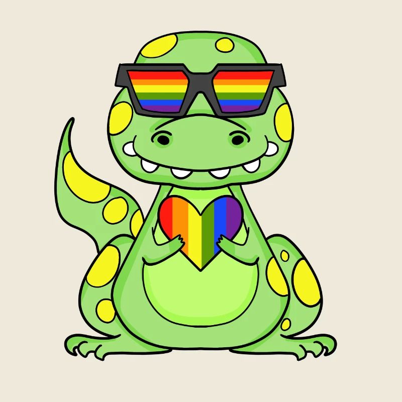 LGBT Tier Dinosaurier Regenbogen Herz