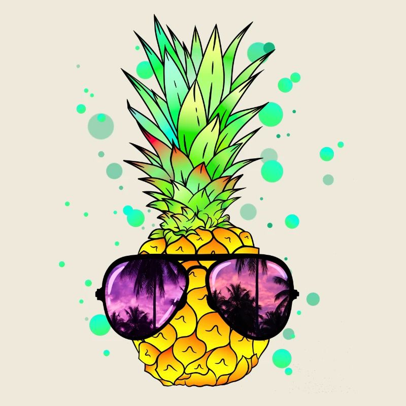 Pineapple with cool beach sunglasses