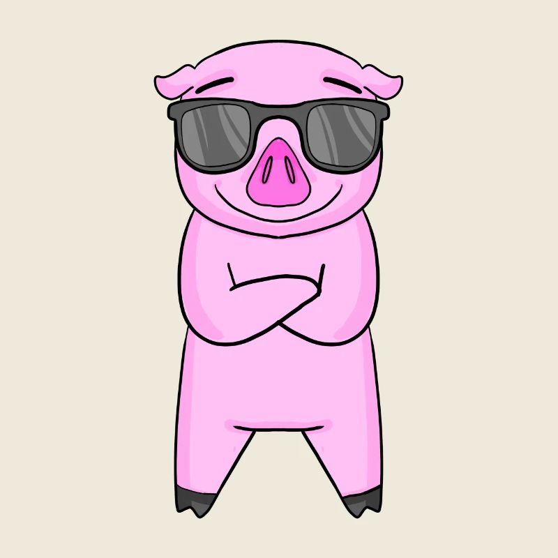 Cochon avec lunettes de soleil