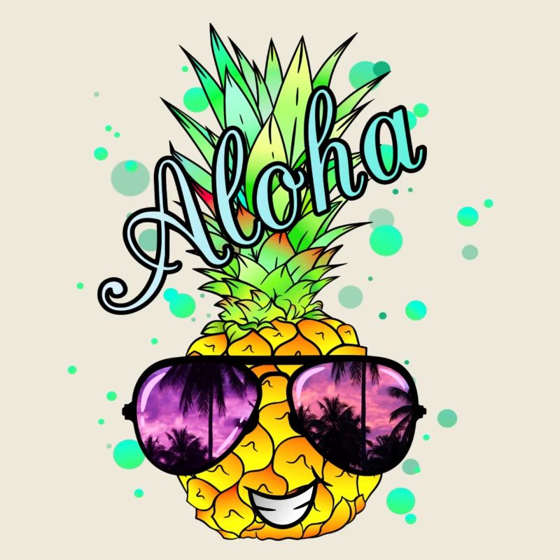 Aloha Ananas mit Farbspritzern