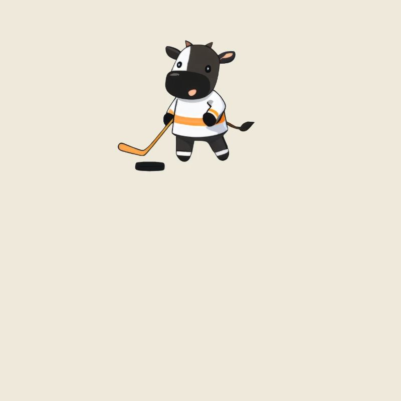 Drôle de conception de hockey sur glace de vache