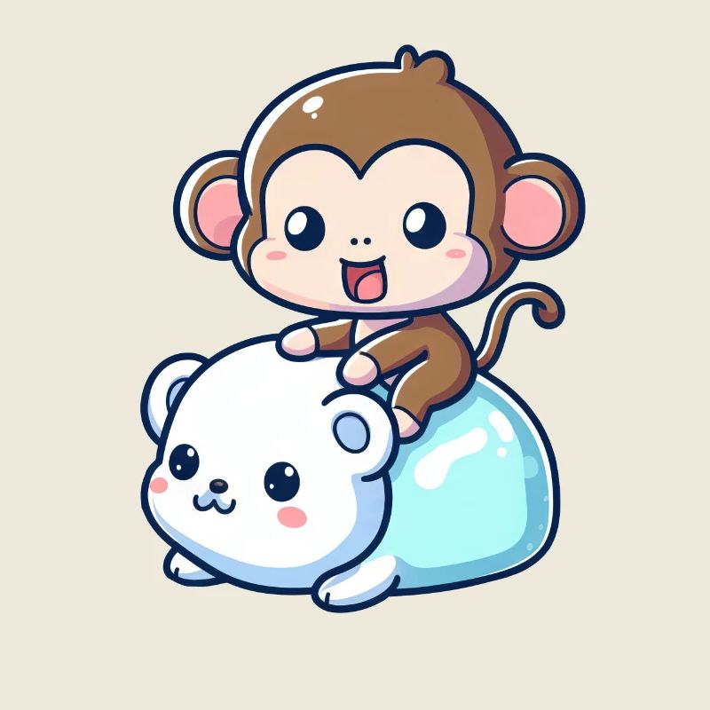 Eisbär Niedlich Begleiter Affe