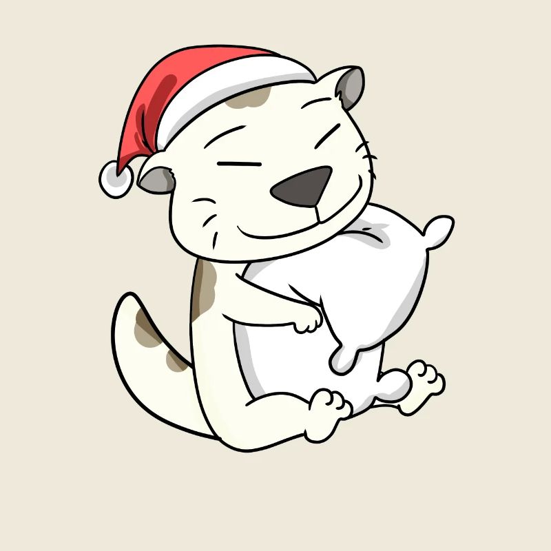 Katze Niedlich Devon Rex Müde Weihnachten