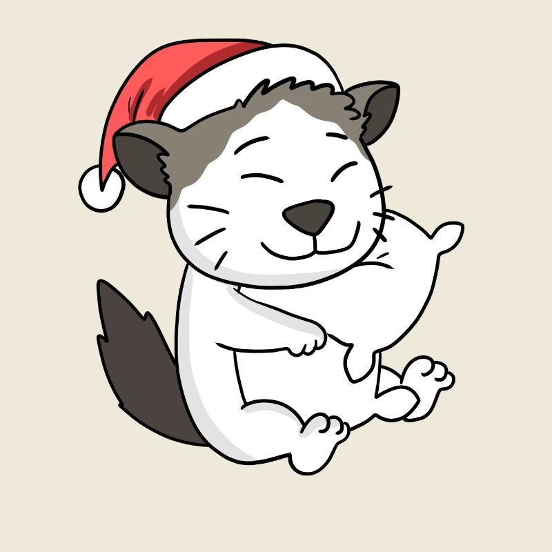 Chat Mignon Ragdoll Fatigué Noël