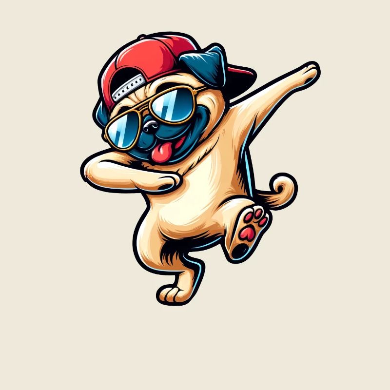 Dancing Pug Dabbing Pose Stylish