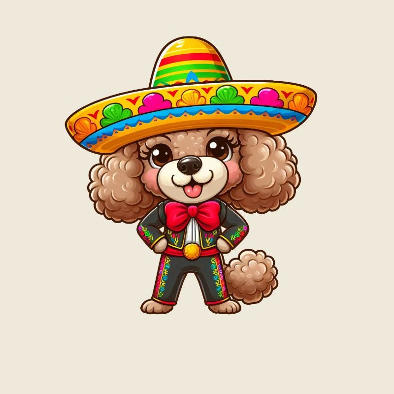 Pudel Feiert Cinco de Mayo in Mexiko
