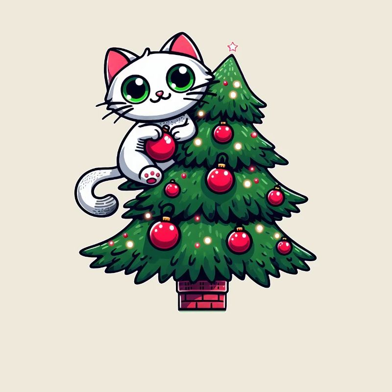 Cute Cat Christmas Comic Christmas Tree