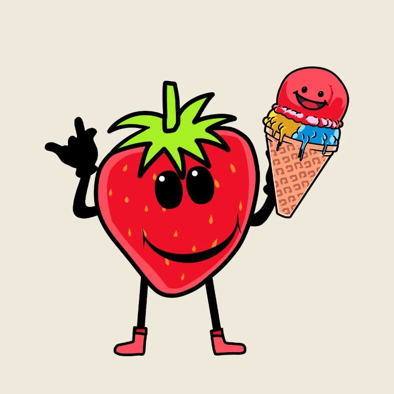 Erdbeerer Erdbeere Eis Eiscrem Eiskrem Kinder