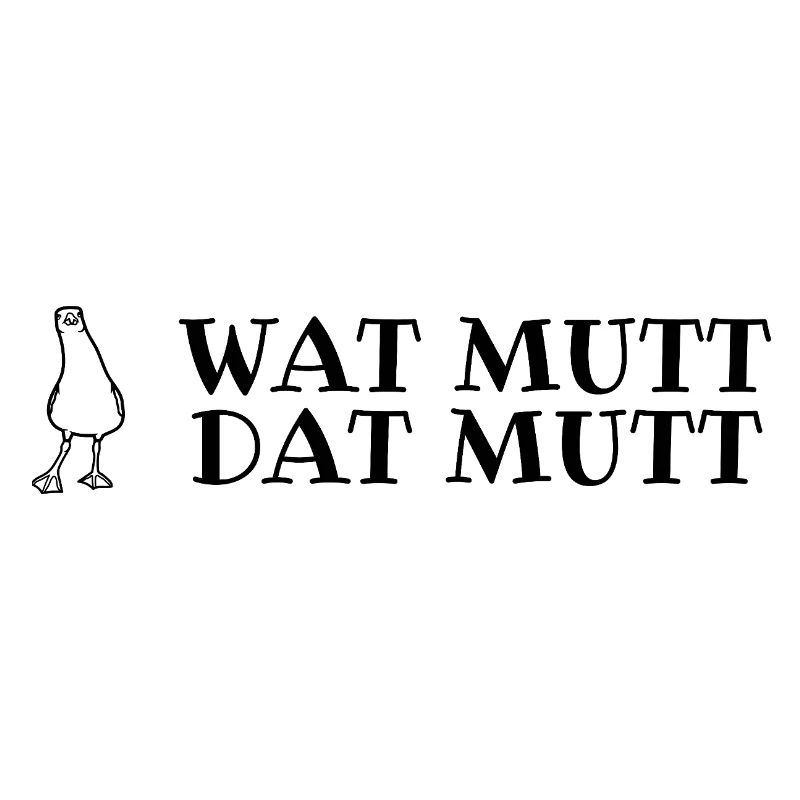 Plattdeutscher Spruch mit Möwe Wat mutt, dat mutt