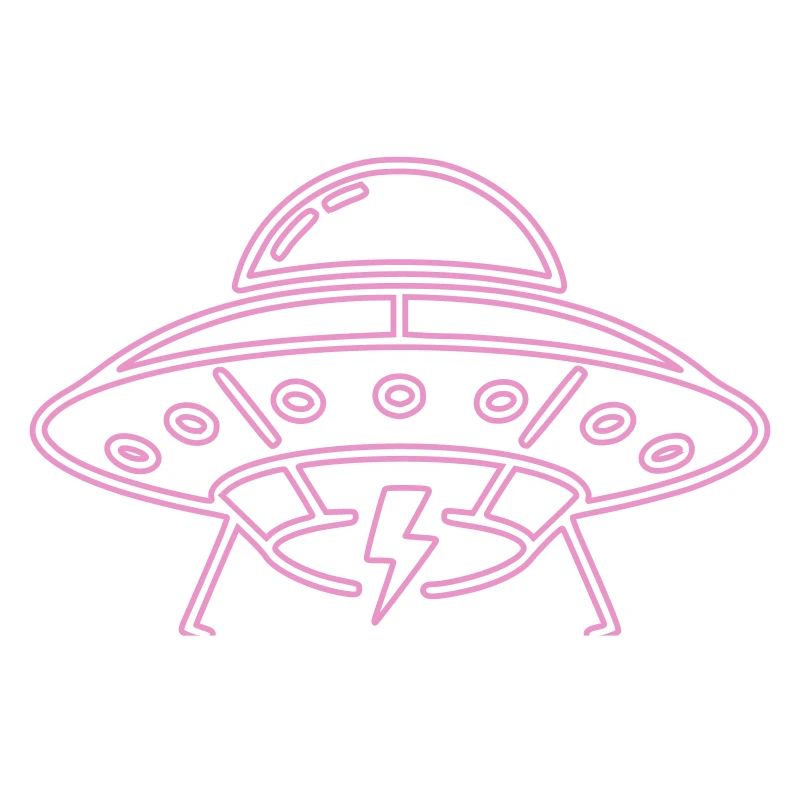 UFO Neon Pink Lightning Party Techno Vector