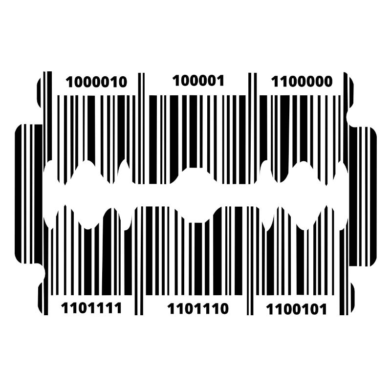 Rasierklinge mit geheim Code