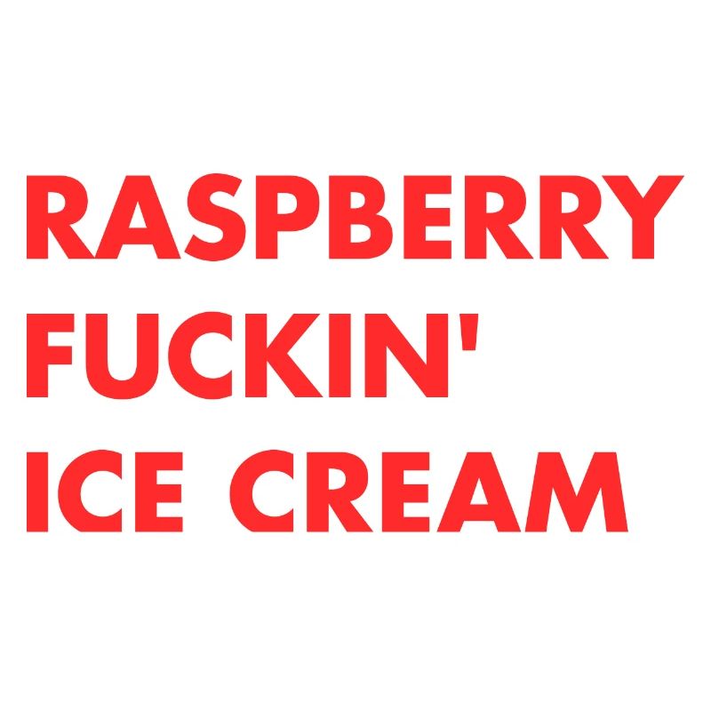 Himbeer Eis - roter Schriftzug