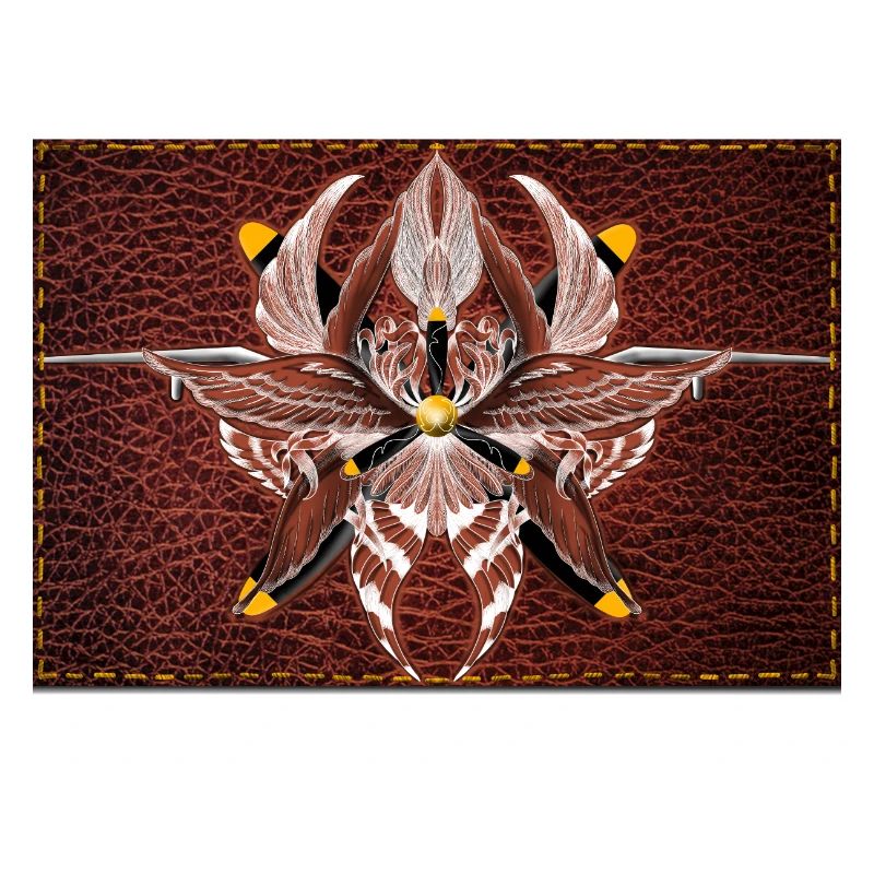 Mandala Firewing sur aspect cuir