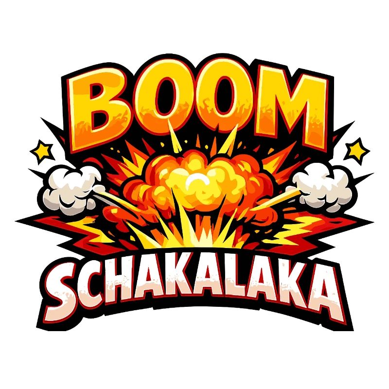 Boom Schakalaka Comic Spruch mit Explosion
