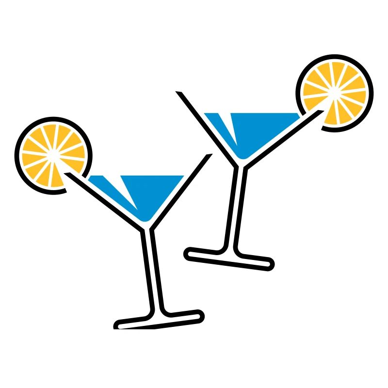 2 Cocktailgläser / Cocktail / Martini + (Hellblau)