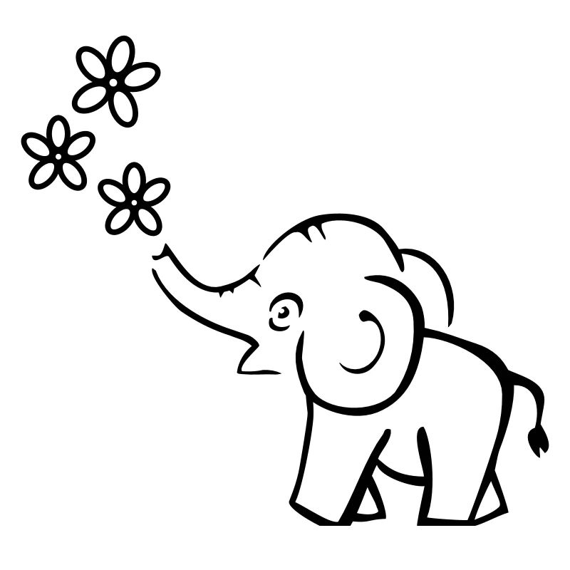 elefant blumen lustig