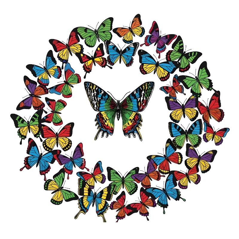 Rainbow Butterfly Circle