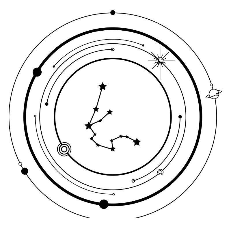 Constellation de points en éclat d’étoile