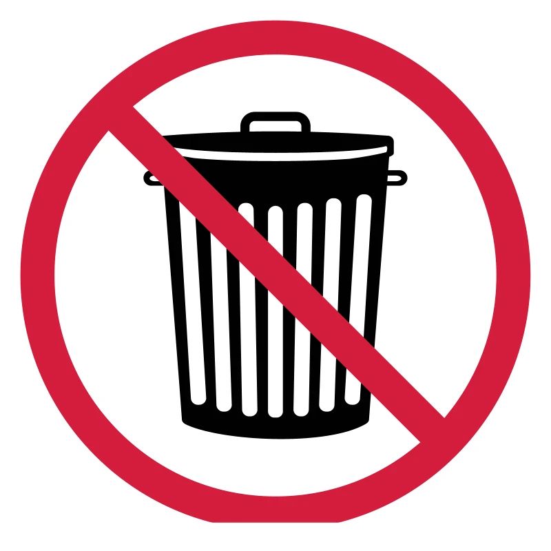 interdit schild zone pas tonne muelle