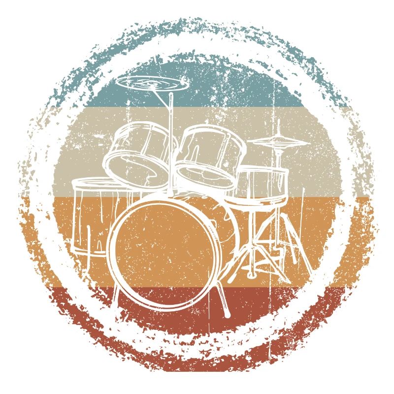 Retro Drum Circle Stamp