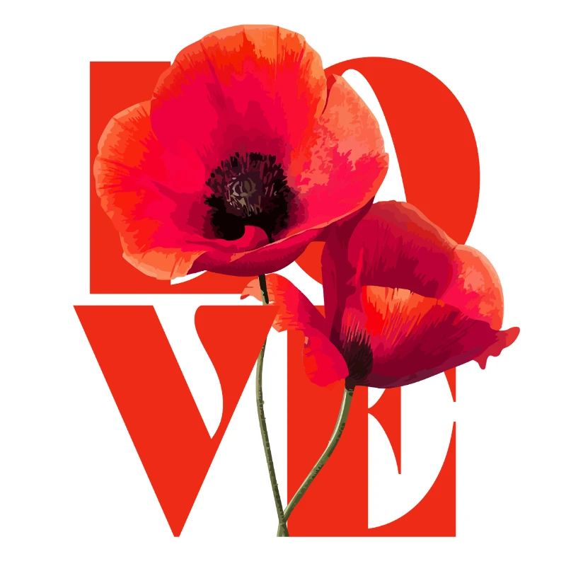 Lebendiges Mohnblumen-Kunstdesign