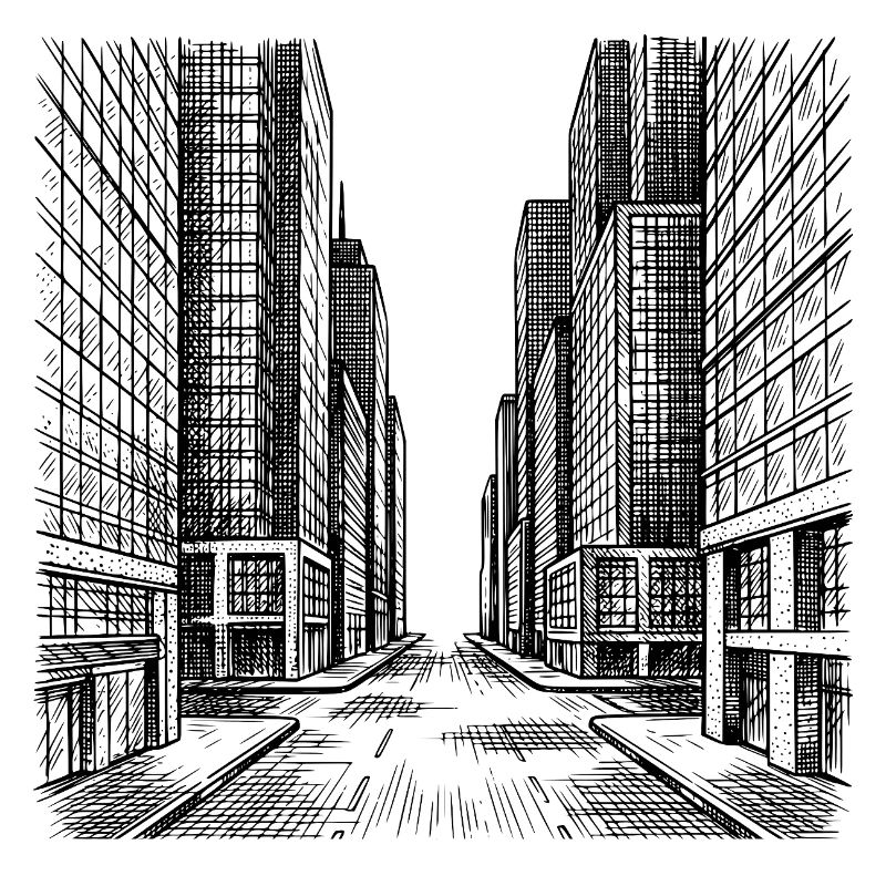 Moderner Straßenzug