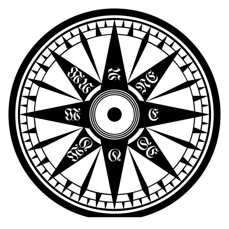 Kompass / Compass – Windrose, Schiffskompass